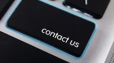 Contact us button on a computer keyboard