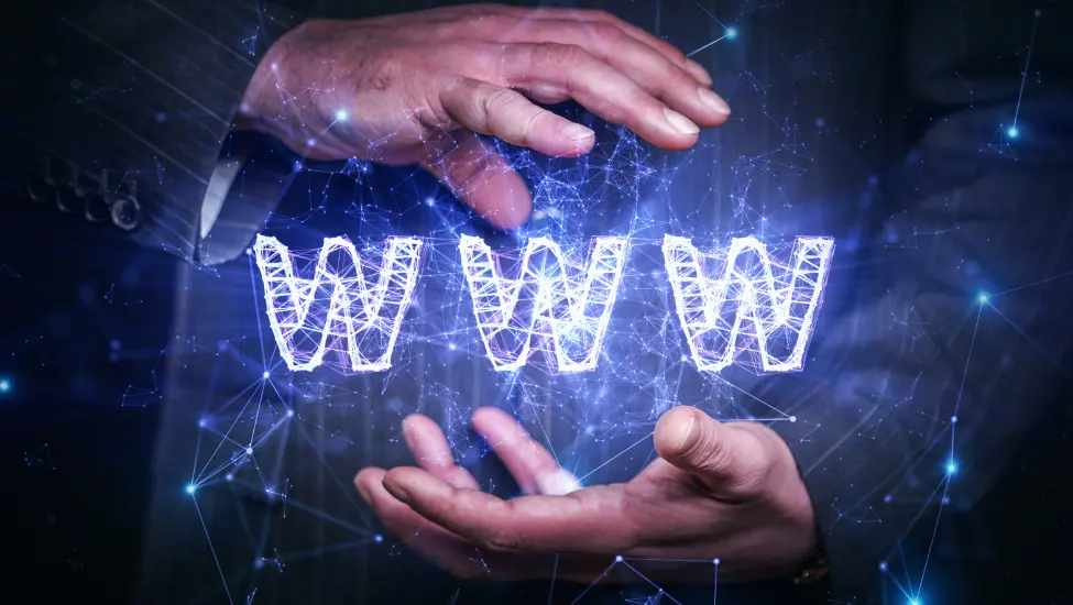 The WWW of the world wide web hovering between two hands