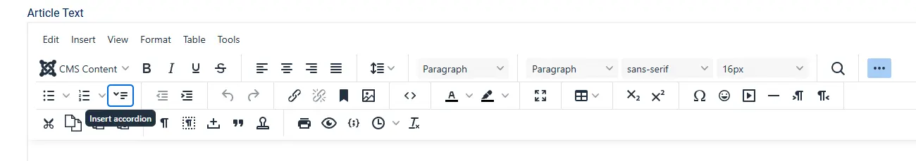 TinyMCE Accordion button