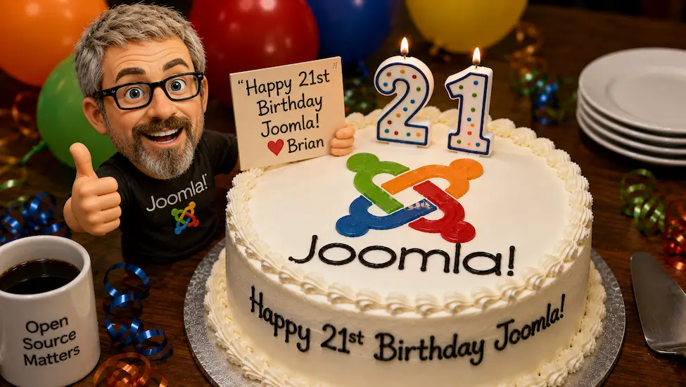21 birthday cake for Joomla