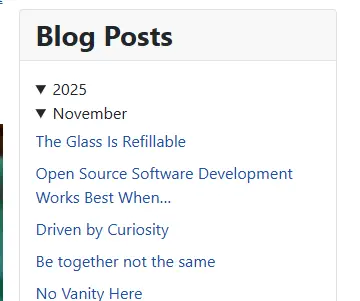 output of blog roll module before additional css