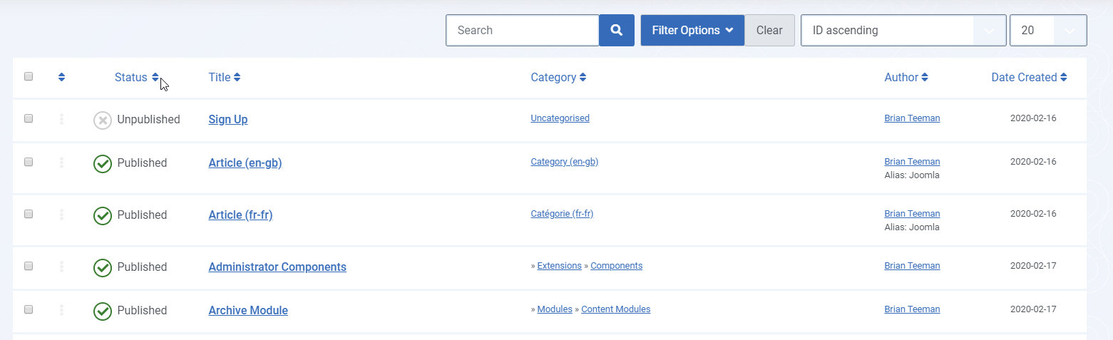 Custimised list view with reduced columns