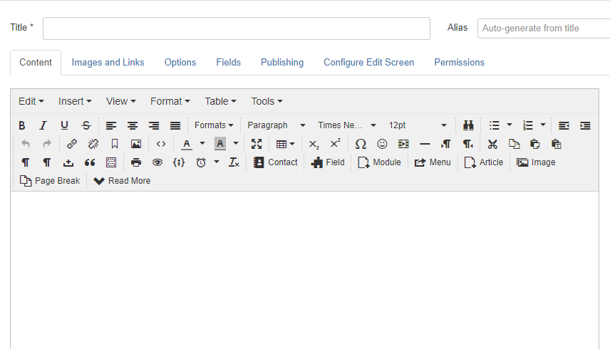 Default wysiwyg editor in Joomla 3