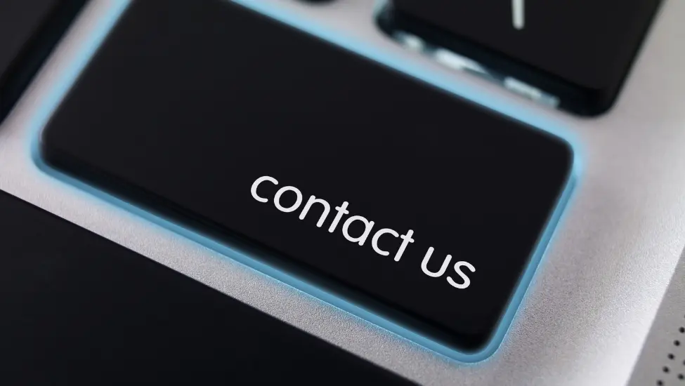 Contact us button on a computer keyboard