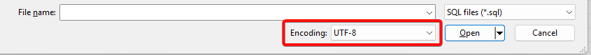 screenshot of the heidisql import options