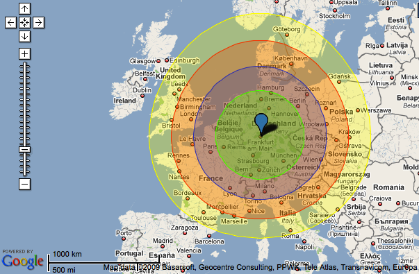 travel distances to frankfurt for european joomla day