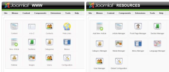 joomla admin difference