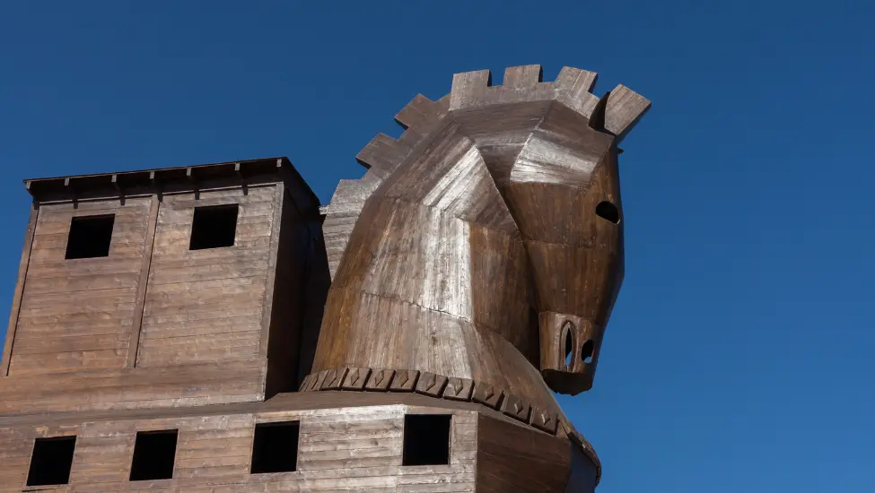 Wooden replica of the Trojan horse